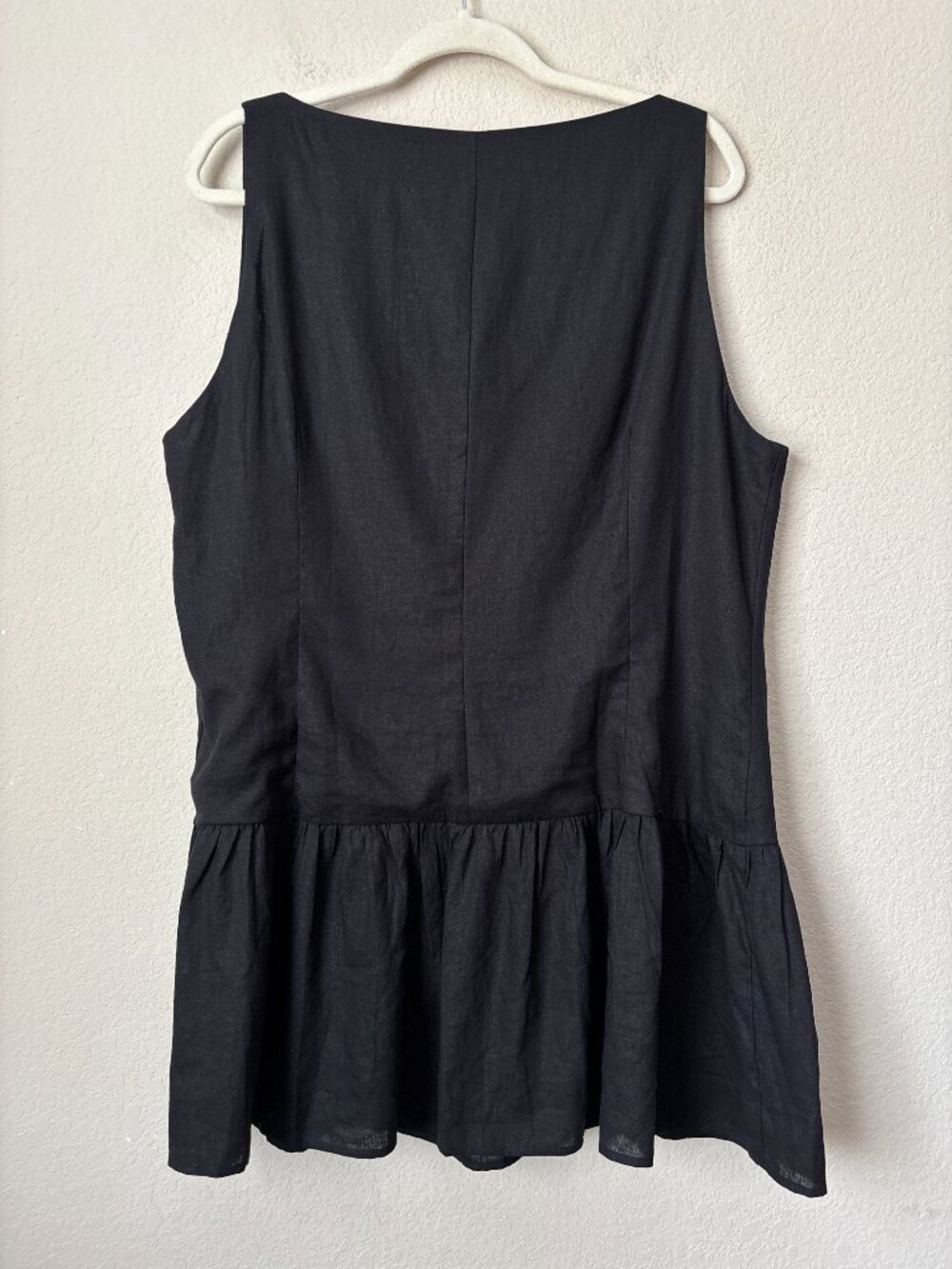 H&M Linen Blend XL Ruffle Hem Mini Dress NEW - Picture 9 of 9